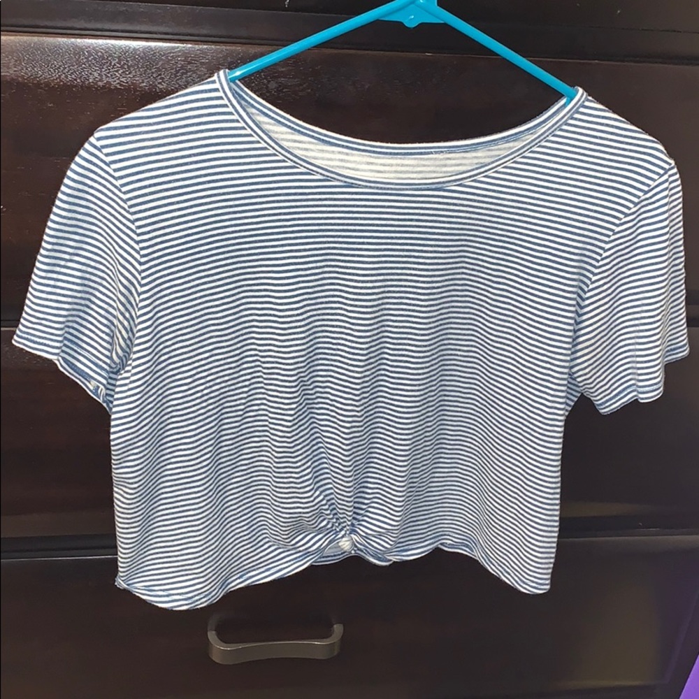 Blue and White striped t shirt